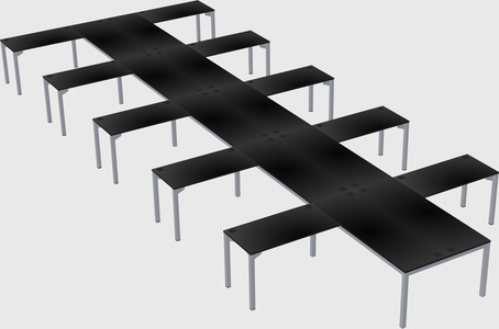 Shared l-shaped desk