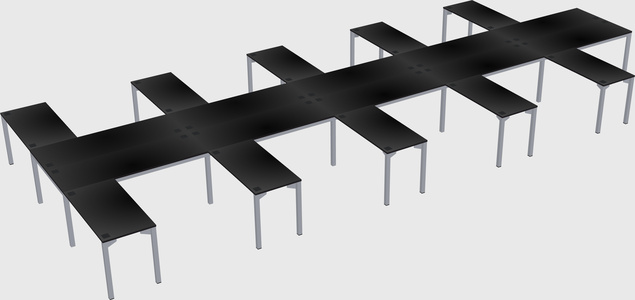 Shared l-shaped desk