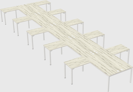 Shared l-shaped desk