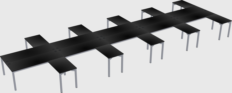 Shared l-shaped desk