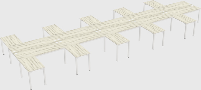 Shared l-shaped desk
