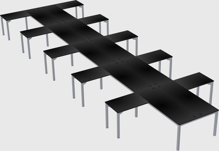 Shared l-shaped desk