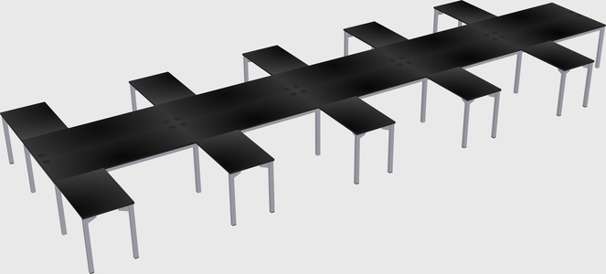 Shared l-shaped desk