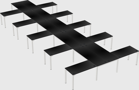 Shared l-shaped desk