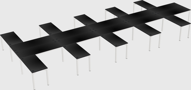 Shared l-shaped desk