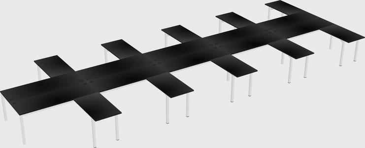 Shared l-shaped desk