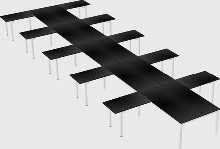 Shared l-shaped desk