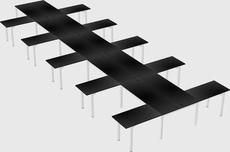 Shared l-shaped desk