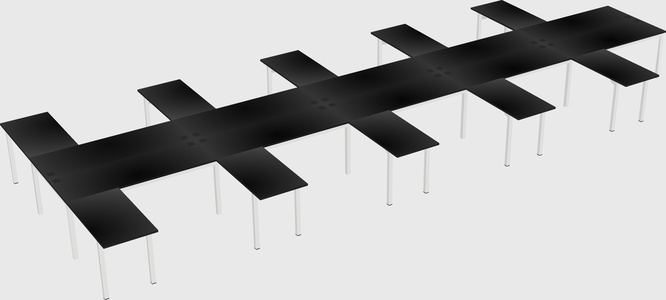 Shared l-shaped desk