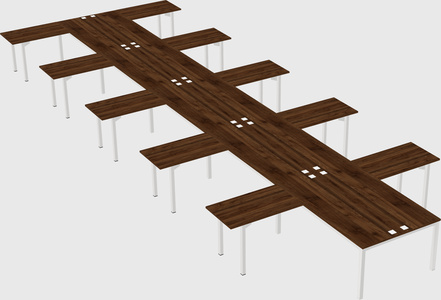 Shared l-shaped desk