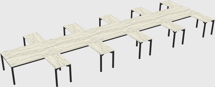 Shared l-shaped desk