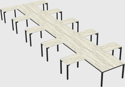 Shared l-shaped desk