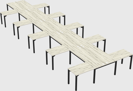 Shared l-shaped desk