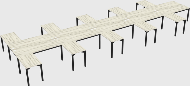 Shared l-shaped desk