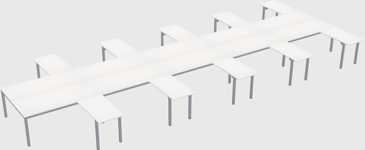Shared l-shaped desk