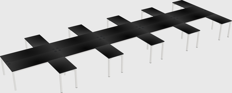 Shared l-shaped desk