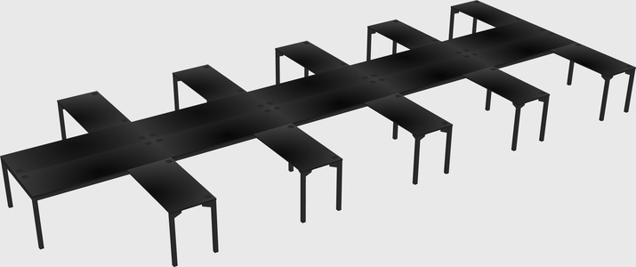Shared l-shaped desk