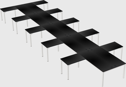 Shared l-shaped desk