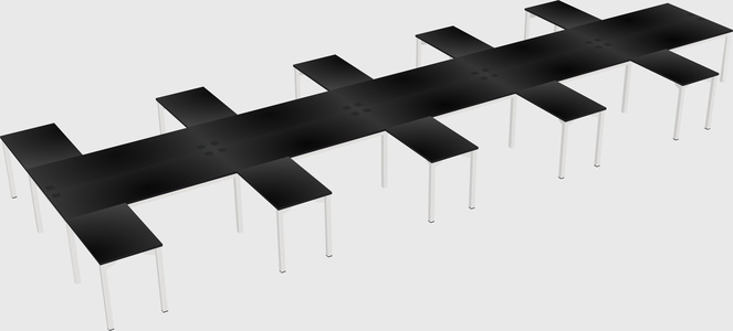 Shared l-shaped desk