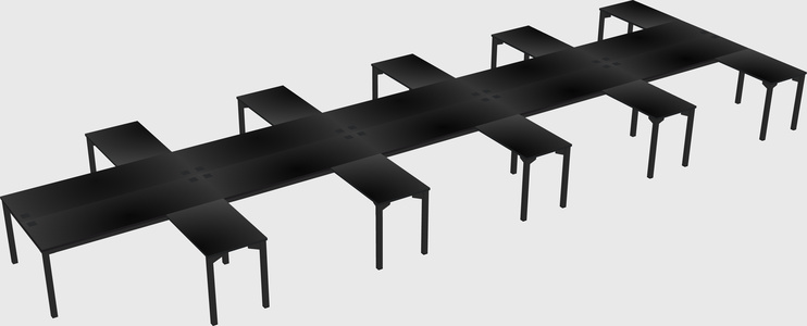 Shared l-shaped desk