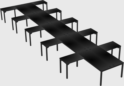 Shared l-shaped desk