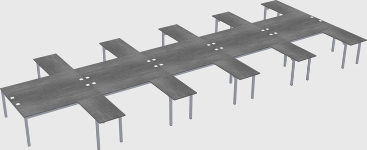 Shared l-shaped desk