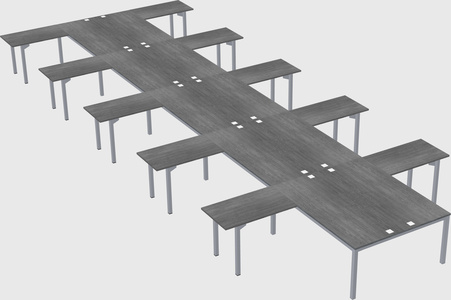 Shared l-shaped desk