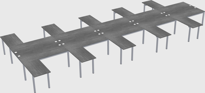 Shared l-shaped desk