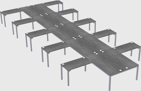 Shared l-shaped desk