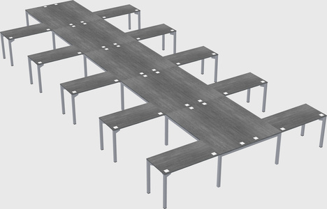 Shared l-shaped desk
