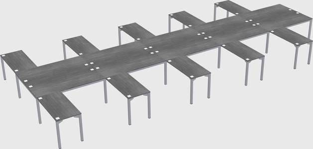 Shared l-shaped desk