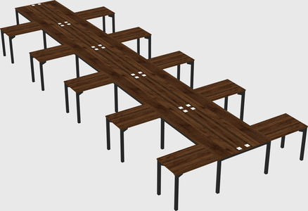 Shared l-shaped desk