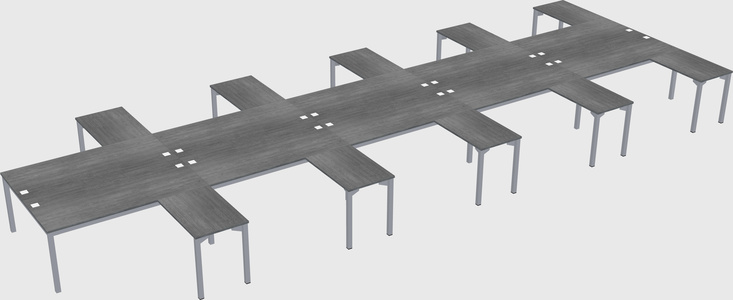 Shared l-shaped desk