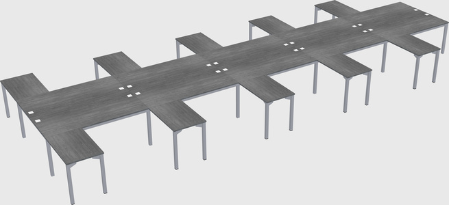Shared l-shaped desk