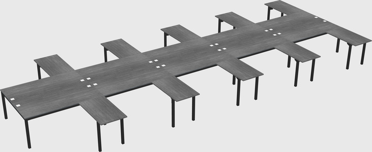 Shared l-shaped desk
