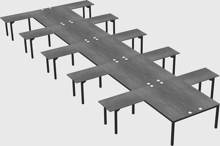 Shared l-shaped desk