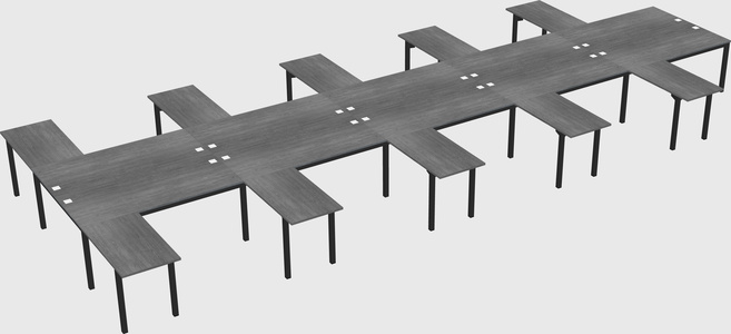 Shared l-shaped desk