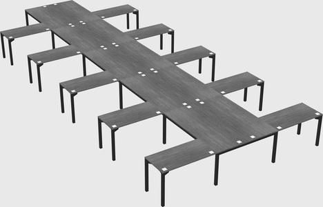 Shared l-shaped desk