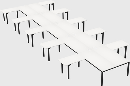Shared l-shaped desk