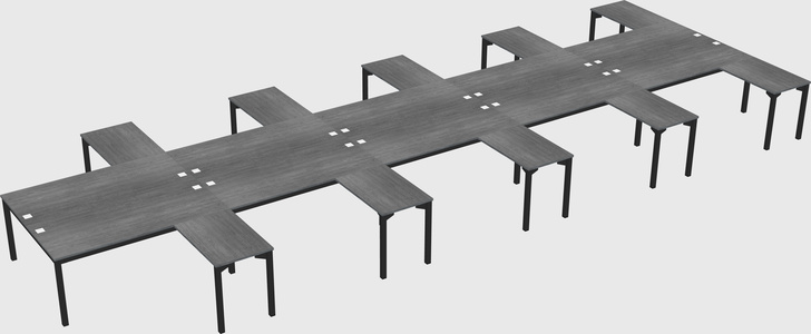 Shared l-shaped desk