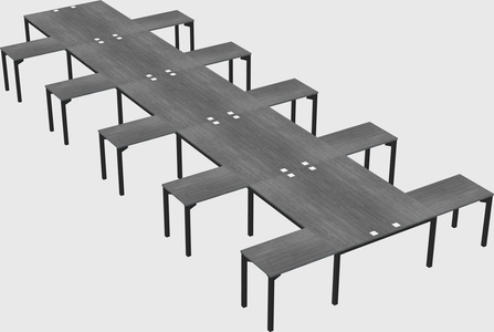 Shared l-shaped desk