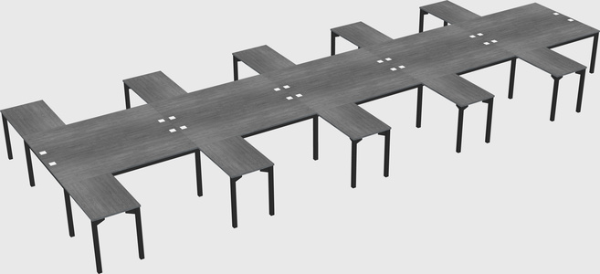 Shared l-shaped desk