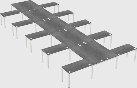 Shared l-shaped desk