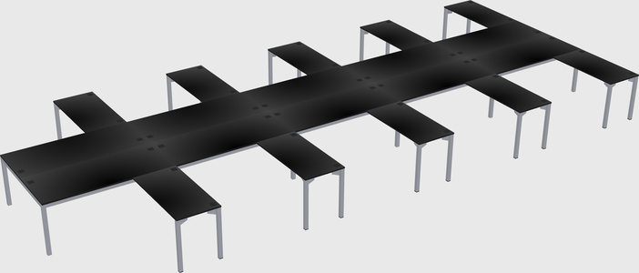 Shared l-shaped desk
