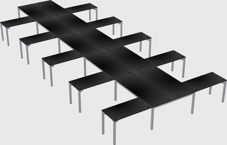 Shared l-shaped desk