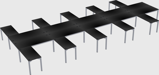 Shared l-shaped desk