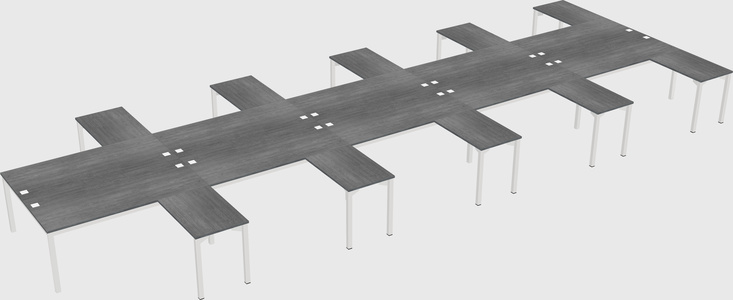 Shared l-shaped desk