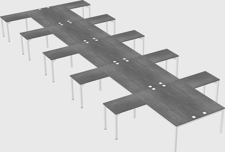 Shared l-shaped desk