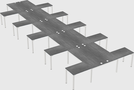 Shared l-shaped desk
