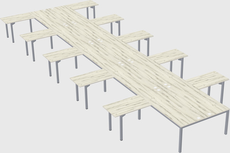 Shared l-shaped desk
